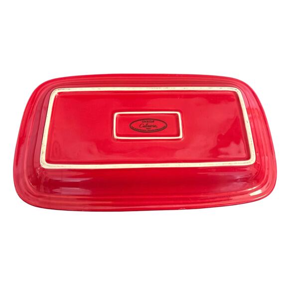 Oneida Culinaria Stoneware - Chili Red - Bread Tray Platter - 7.5" X 13" QUALITY - Picture 3 of 4